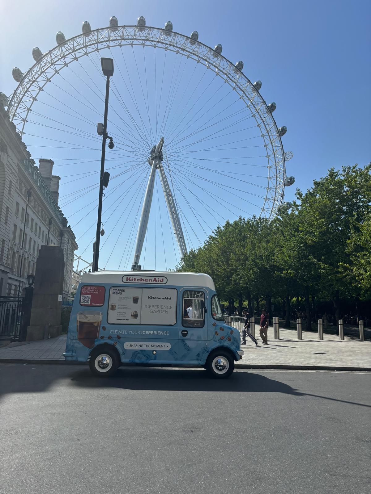 Wrapped Bedford CF beneath the London Eye